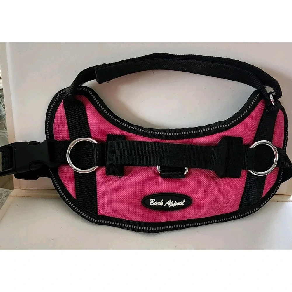 Bark Appeal Dog Harness In Black and Pink Size Small